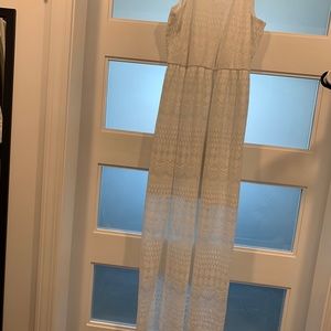 Long white lace dress